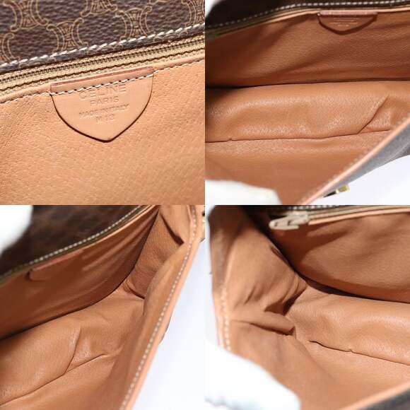 CELINE Macadam Canvas Shoulder Bag Pvc Leather Brown - Picture 12 of 12